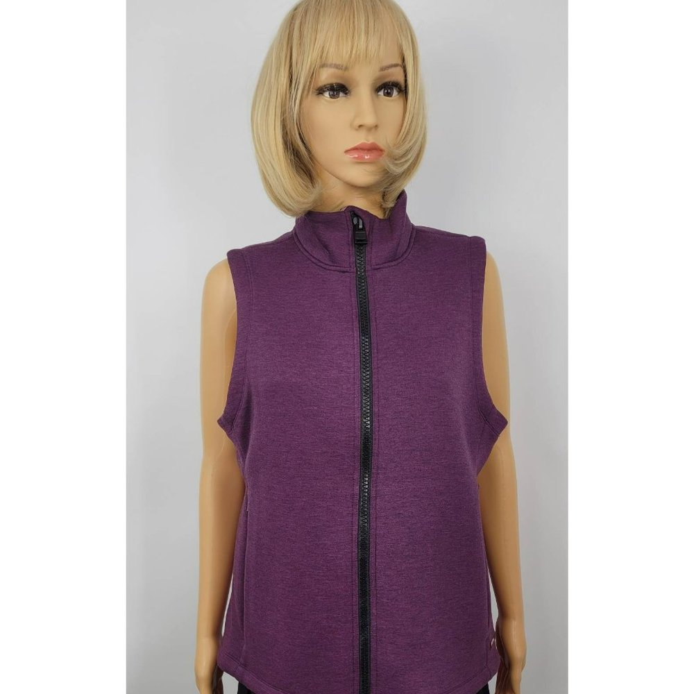 Calvin Klein Performance Womens Vest Purple Quick Dry Full Zip Pockets L New